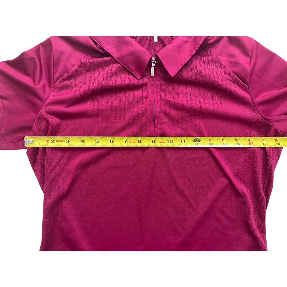 Nike Golf Fit Dry Womens Magenta Pink Quarter Zip Polo Shirt M Medium - Picture 2 of 6